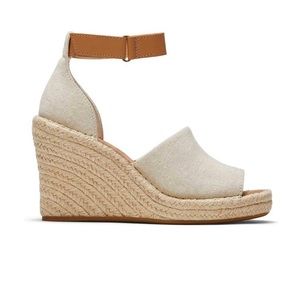 TOMS Natural Marisol Peep Toe Wedge- US size 8M